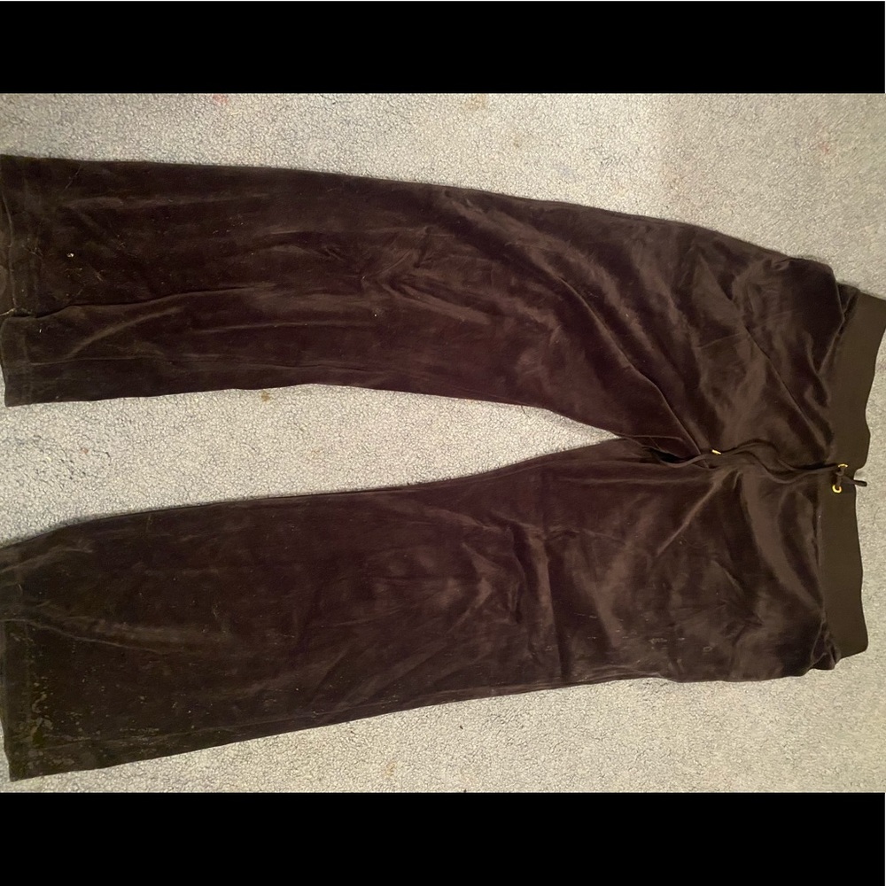 Juicy Couture, black terry cloth sweatpants